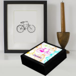 Vintage Modern cykel Bright Färg Neon Mönster Smyckeskrin<br><div class="desc">Ljusa färger om Vintage Bikes i ett modernt Stil</div>