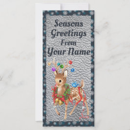 Vintage Modern Deer Julkort Platt