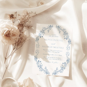 Vintage Modern Elegance Blommigt Bröllop Magnetisk Inbjudningskort