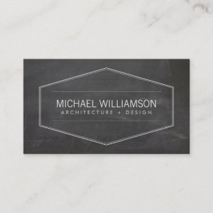 Vintage Modern Emblem Chalkboard Architect Visitkort