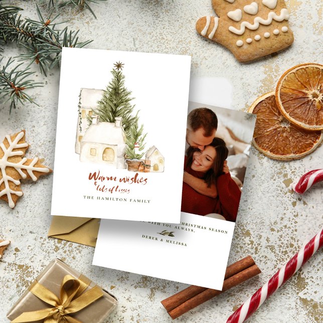 Vintage Modern Family-julfoto Julkort (Skapare uppladdad)