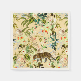 Vintage Modern Flower Jungle Tropical Pappersservett
