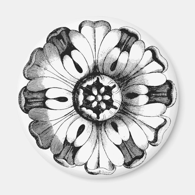 Vintage Modern Flower Medallion Magnet (Framsidan)