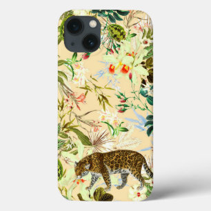 Vintage Modern Flower Tiger Jungle Tropical