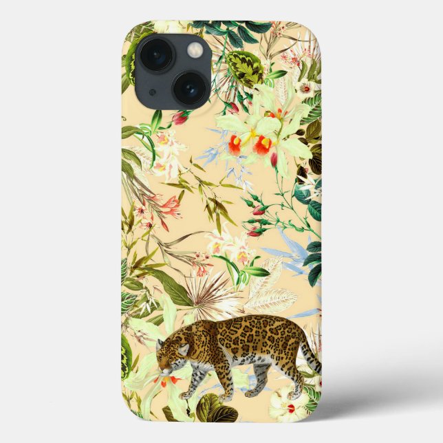 Vintage Modern Flower Tiger Jungle Tropical (Baksida)