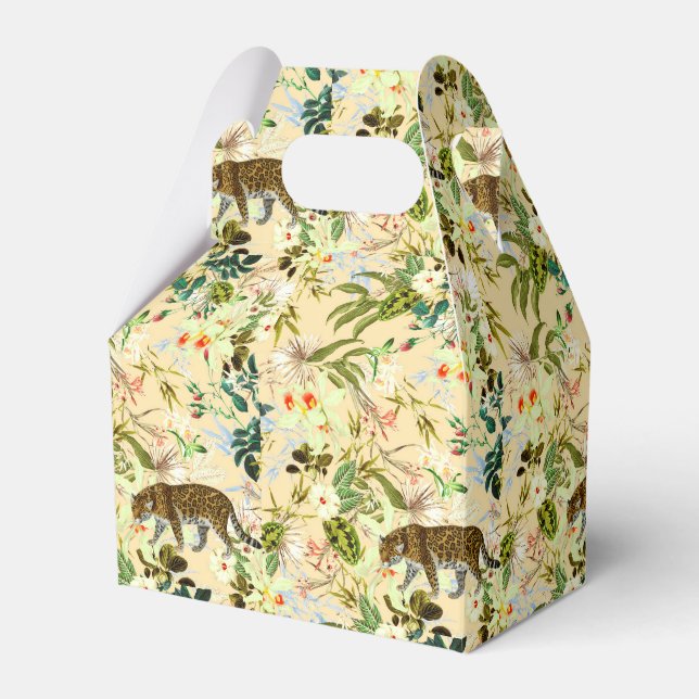 Vintage Modern Flower Tiger Jungle Tropical Presentaskar (Framsidan Sidan)