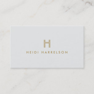 VINTAGE MODERN GULD och GRÅTT INITIAL MONOGRAM LOG Visitkort