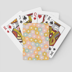 Vintage Modern Hexagon Flower Mönster i Pastel Casinokort