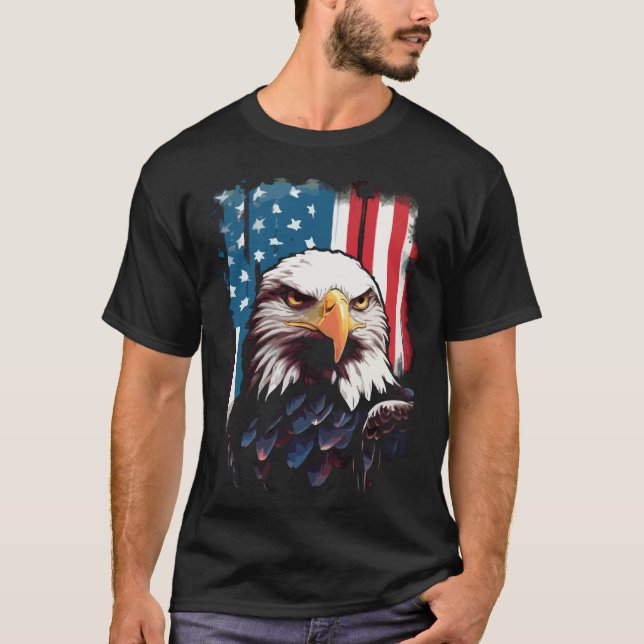 vintage modern kreativ retro adler usa t shirt (Framsida)