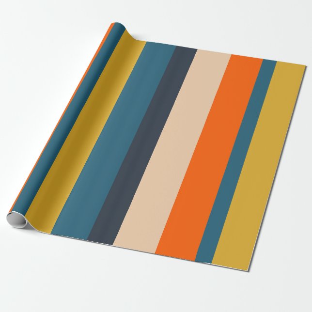 Vintage Modern minimalistisk Rand Mönster Presentpapper (Utrullad)
