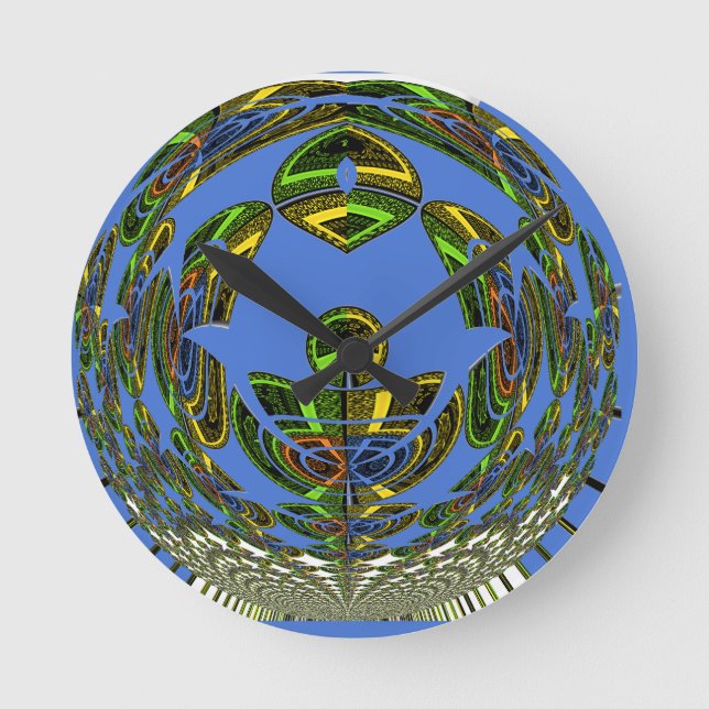 Vintage modern Motif Rund Klocka (Framsida)