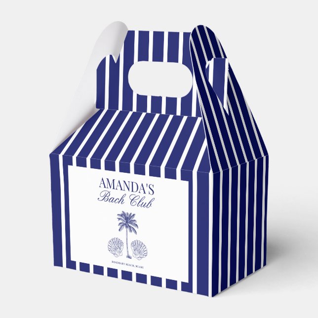 Vintage Modern Navy Beach Bachelorette Club Presentaskar (Framsidan Sidan)