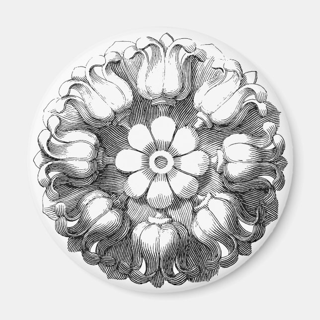 Vintage Modern Tulip Flower Magnet (Framsidan)
