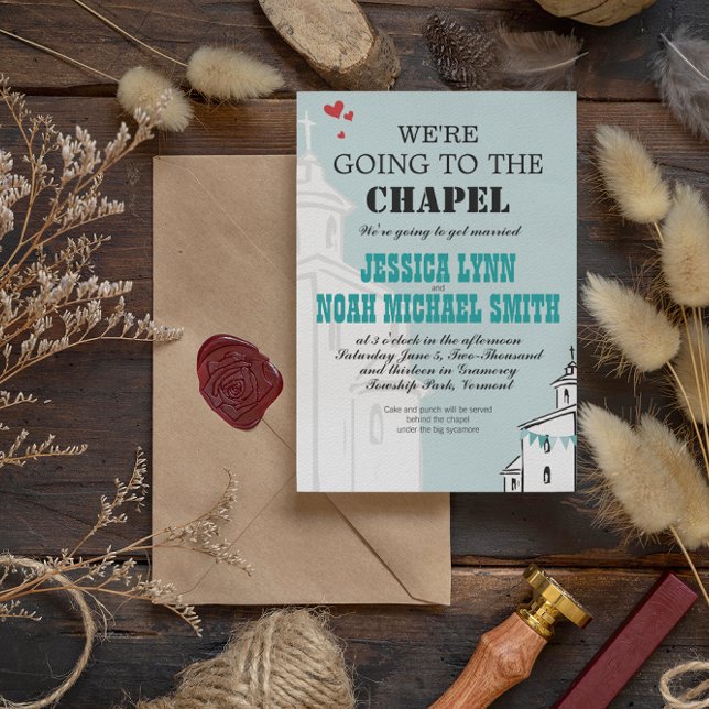 Vintage Modern Vi ska till Chapel Bröllop Inbjudningar (Skapare uppladdad)