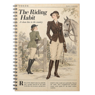Vintage modetidskriftssidor, Antik stil Anteckningsbok