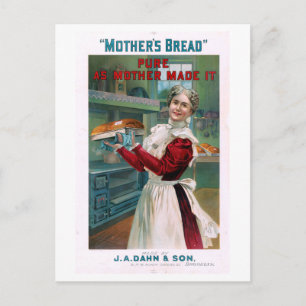 Vintage Mödrar Bread Advertisement Vykort