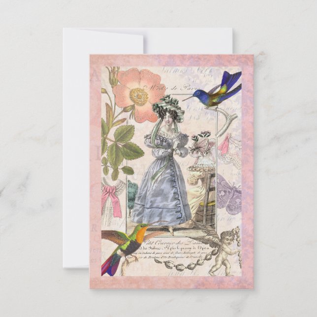 Vintage Möhippa eller Födelsedagsfest i Paris Inbjudningar (Framsida)