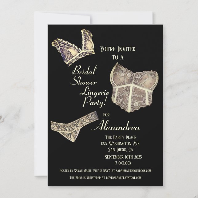 Vintage Möhippa Lingerie Party-inbjudan Inbjudningar (Framsida)