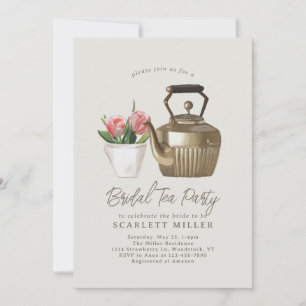 Vintage Möhippa Tea Party-inbjudan Inbjudningar