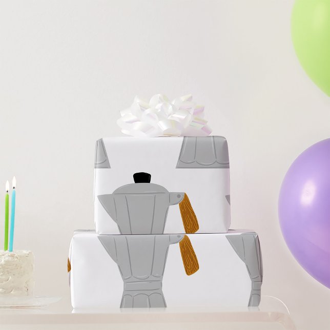 Vintage Moka Pot Coffee Maker Retro Espresso Presentpapper (Skapare uppladdad)