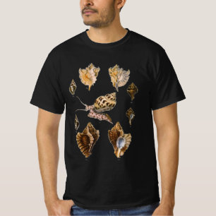 Vintage Mollusks and Snigel, Marine Life Organisms T-shirt