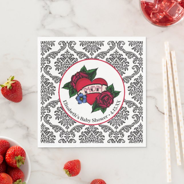 Vintage Mom Tatuering Pappersservetter (Insitu)