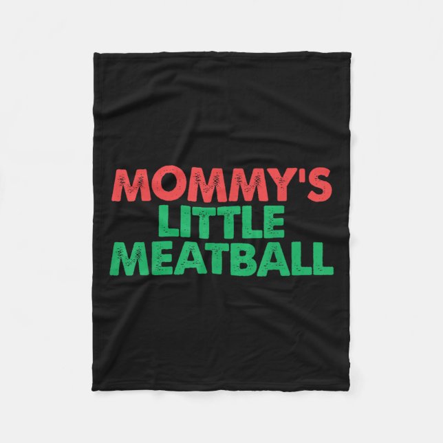 Vintage Mommys Little Meatball Funny Italy Graph Fleecefilt (Framsidan)