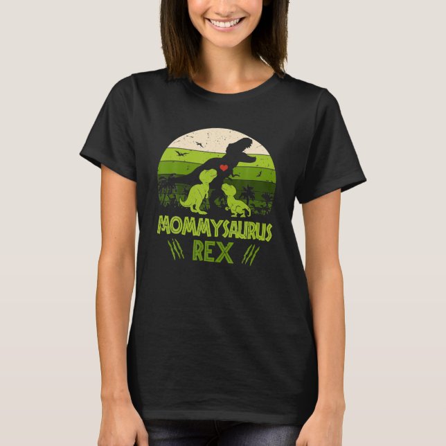 Vintage Mommysaurus Mamma Dinosaur Funny Gift T Shirt (Framsida)