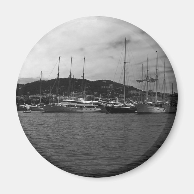 Vintage Monaco Furstendömet hamnen Magnet (Framsidan)