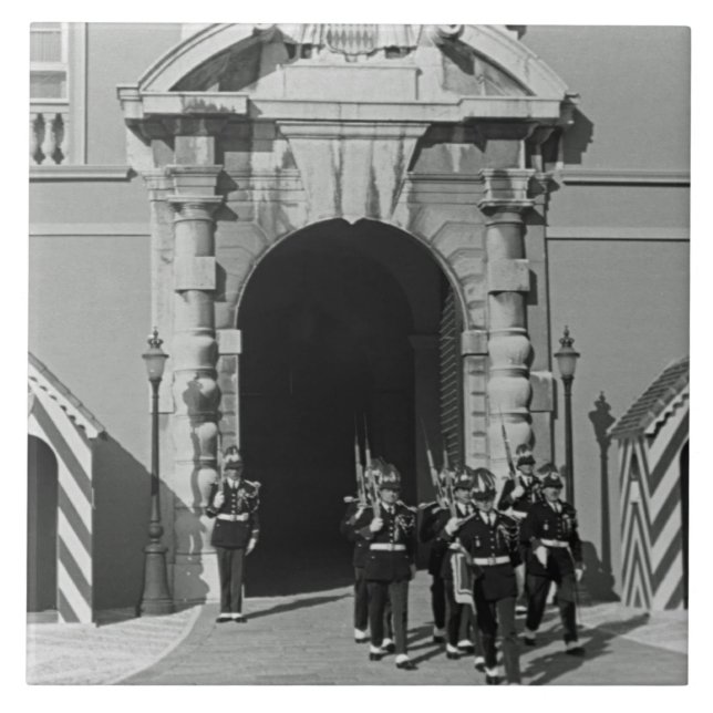 Vintage Monaco Furstendömet palace Kakelplatta (Framsidan)