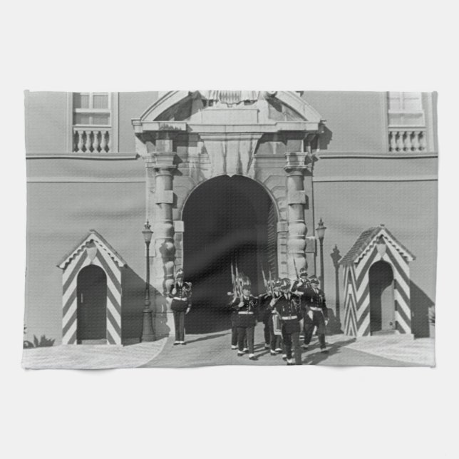 Vintage Monaco Furstendömet palace Kökshandduk (Horisontell)