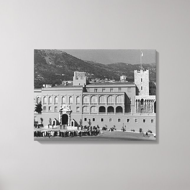 Vintage Monaco Furstendömet palats Canvastryck (Framsida)