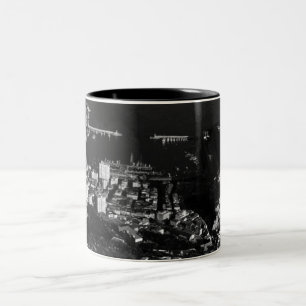 Vintage Monaco Furstendömets hamnöversikt 1970 Två-Tonad Mugg