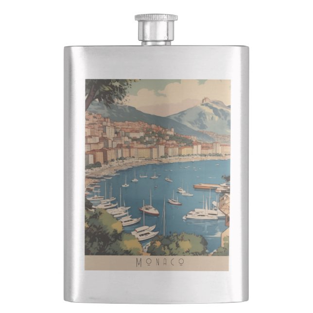 Vintage Monaco Harbour Resescen Anpassad Text Fickplunta (Framsidan)
