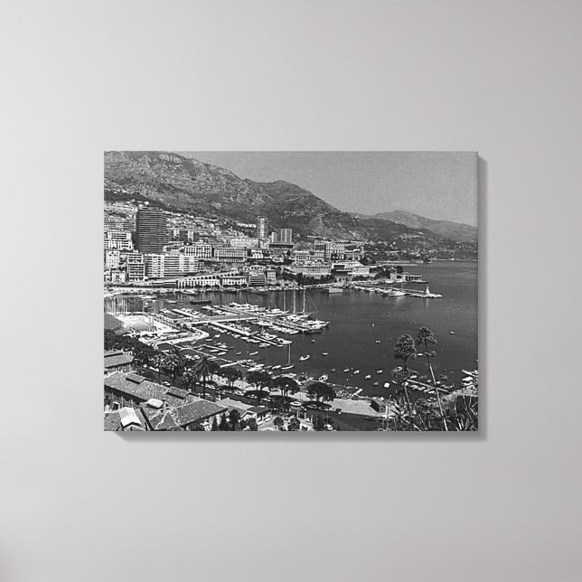 Vintage Monaco Monte-Carlo Allmän syn Canvastryck (Framsida)