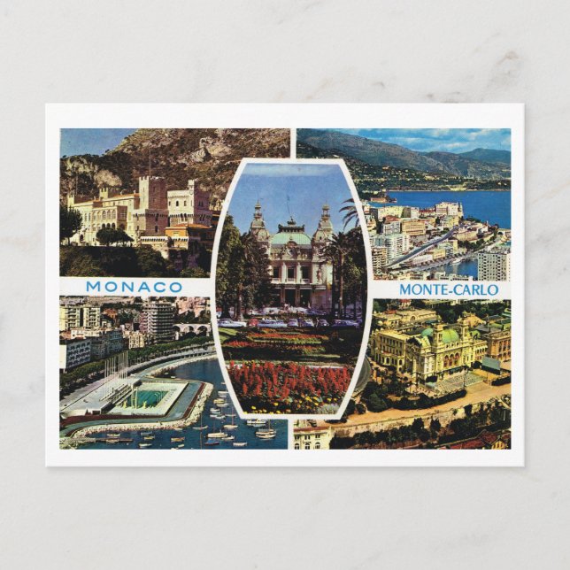 Vintage Monaco, Monte Carlo Multiview Vykort (Framsida)