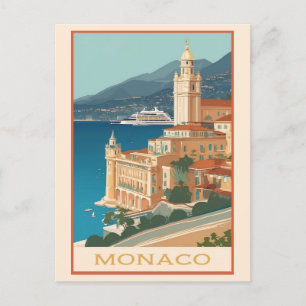 Vintage Monaco Monte Carlo Travel Vykort