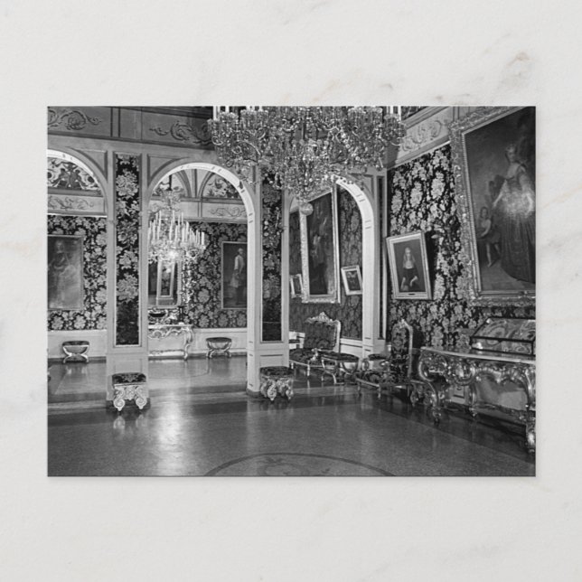 Vintage Monaco Palace Prince Blue Room Vykort (Framsida)
