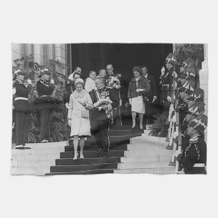 Vintage Monaco Prince Albert och Princess Grace Kökshandduk