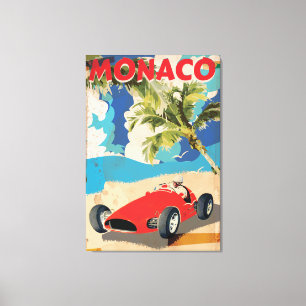 VINTAGE MONACO RACING RESEREKLUBB AFFISH CANVASTRYCK