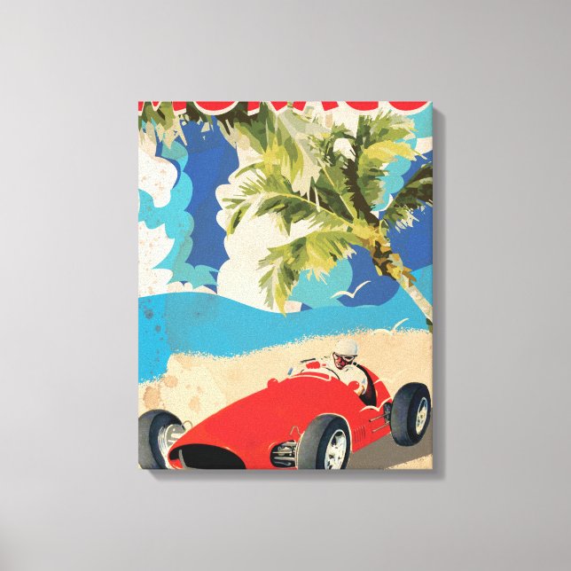 VINTAGE MONACO RACING RESEREKLUBB AFFISH CANVASTRYCK (Framsida)