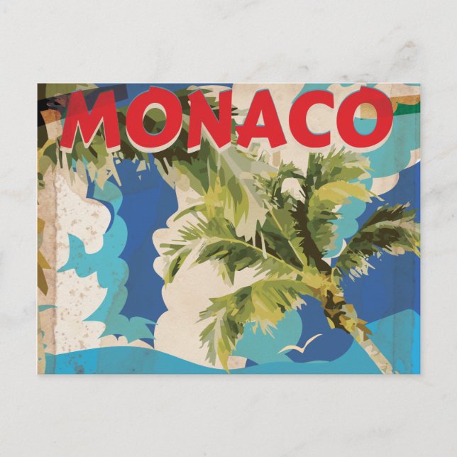 VINTAGE MONACO RACINGS RESPOSTER VYKORT (Framsida)