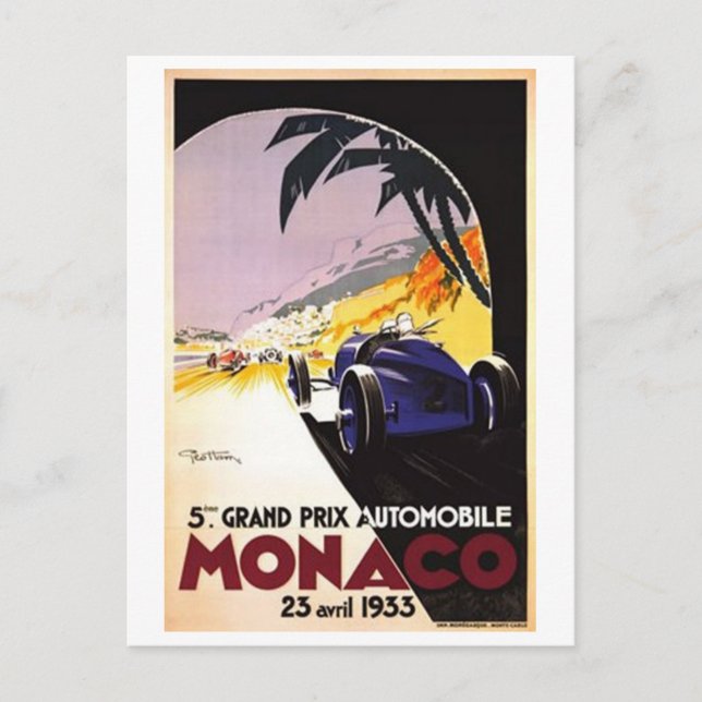 Vintage Monaco - Vykort (Framsida)