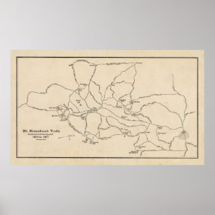 Vintage Monadnock Trail Karta (1910) Poster
