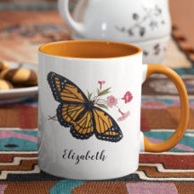 Vintage Monarch Butterfly med Namn Cute Colorful