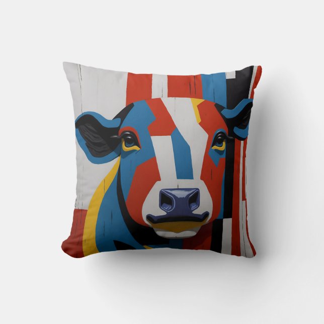 vintage mondrian animal cow  kudde (Framsida)