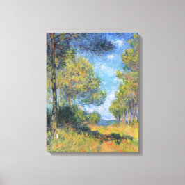 Vintage Monet Alley of Fir Träd i Varengeville Canvastryck