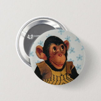Vintage Monkey design Gammal Pappersdocka Tecknad  Knapp