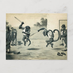 Vintage Monkey Duel-vykort Vykort