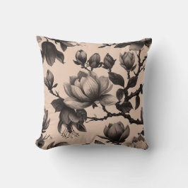Vintage Monochrome Magnolia Pillow Kudde